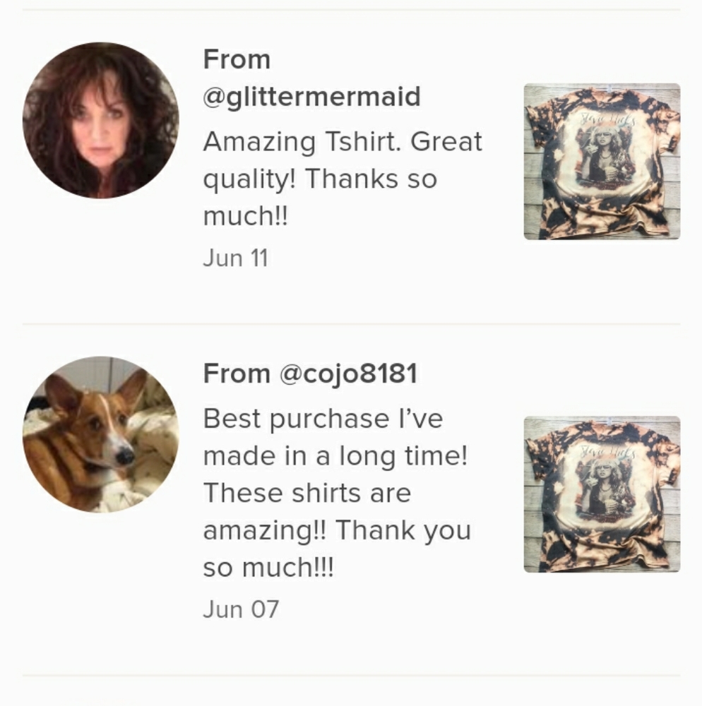 Hand Bleached Stevie Nicks Gray Unisex Band Shirt - Picture 9 of 10